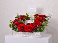 Scarlet Romance - Acrylic Tray Arrangement - KKOCH