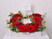 Scarlet Romance - Acrylic Tray Arrangement - KKOCH