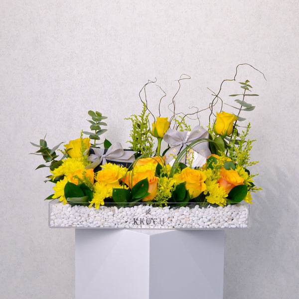Sunlit Elegance - Acrylic Tray Arrangement - KKOCH