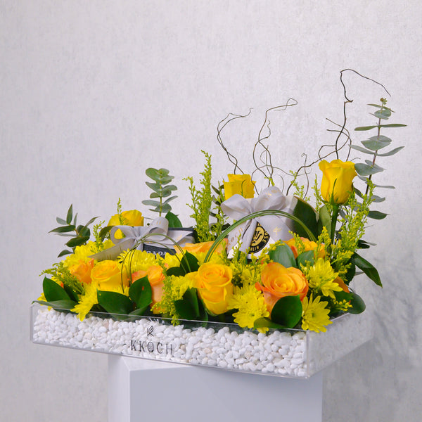 Sunlit Elegance - Acrylic Tray Arrangement - KKOCH