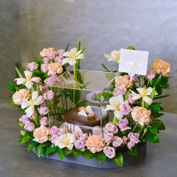 Chocolate Cake | 1/2 KG |Leather Tray Arrangement - KKOCH