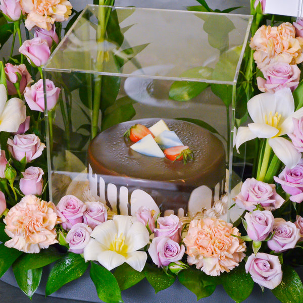 Chocolate Cake | 1/2 KG |Leather Tray Arrangement - KKOCH