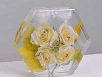 Preserved white rose - Hexagon Shaped