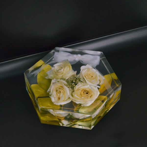 Preserved white rose