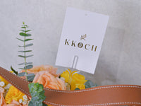 Golden Glow - Brown Leather Round Bag | 15 Roses - KKOCH